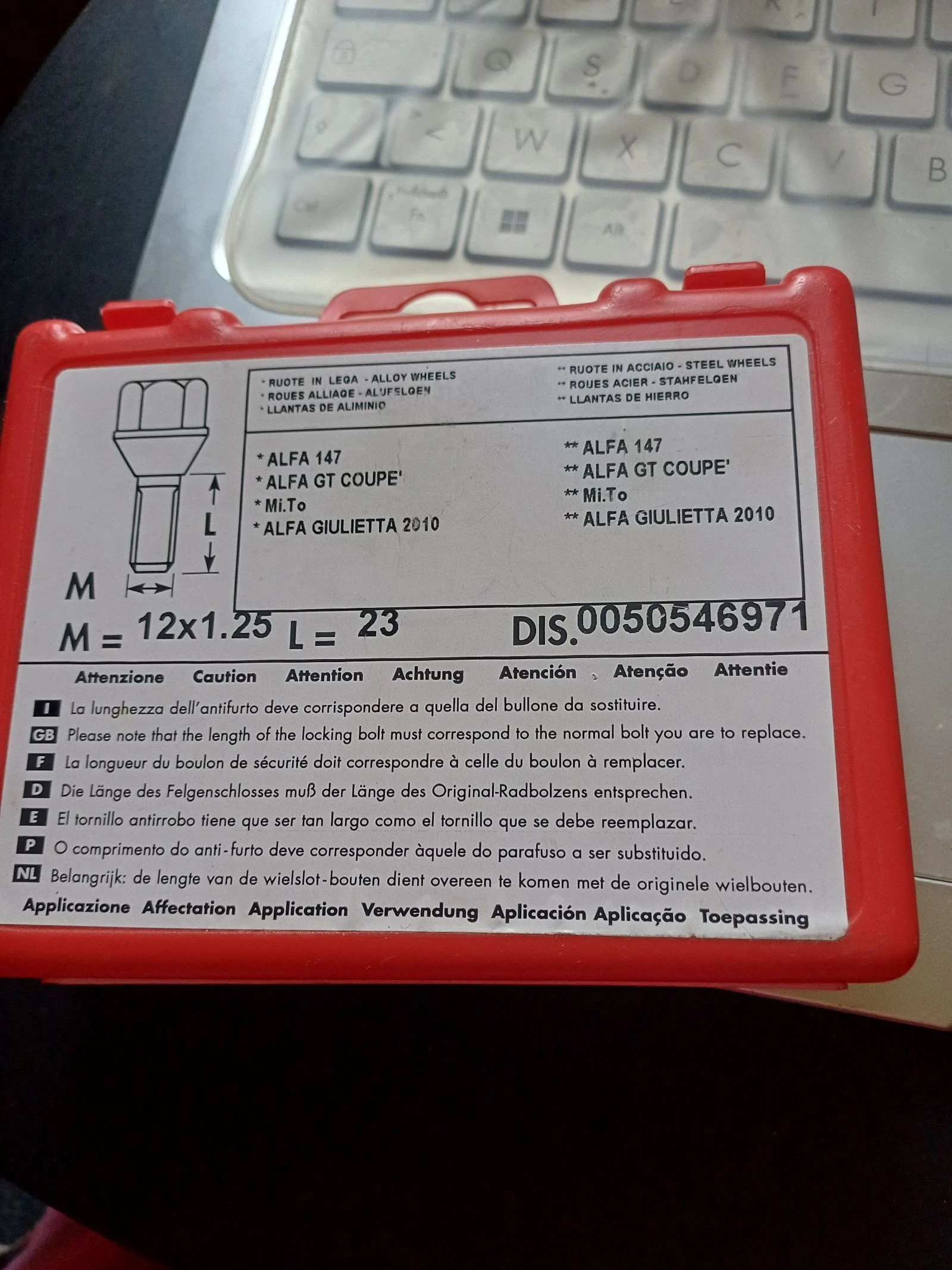 Llave para tuerca antirrobo de cerradura de rueda para Alfa Romeo Giuletta – photo 4